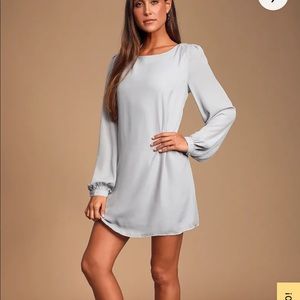 LULUS Status Update Light Grey Shift Dress